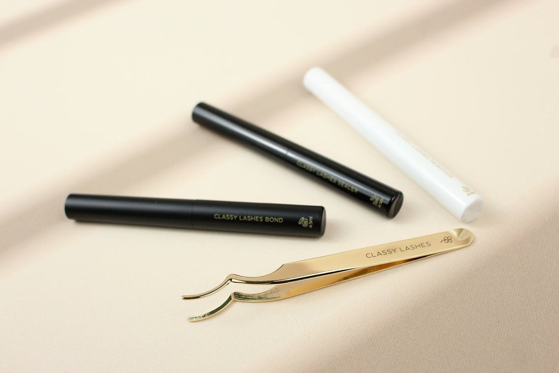 bond, sealer, remover en tweezer van classy lashes voor het verwijderen van fast lashes