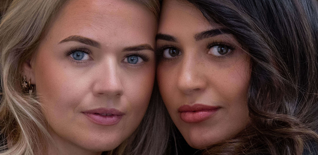 fast lashes of wimperextensions, twee modellen met fast lashes in de stijlen beyonce en rihanna